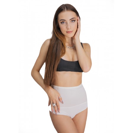 Компрессионные высокие трусы Молочые